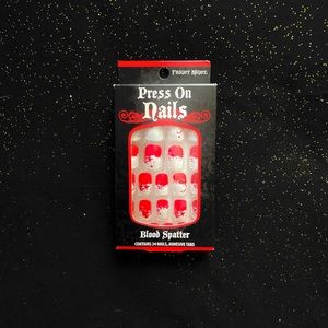 Blood splatter horror press on nails
